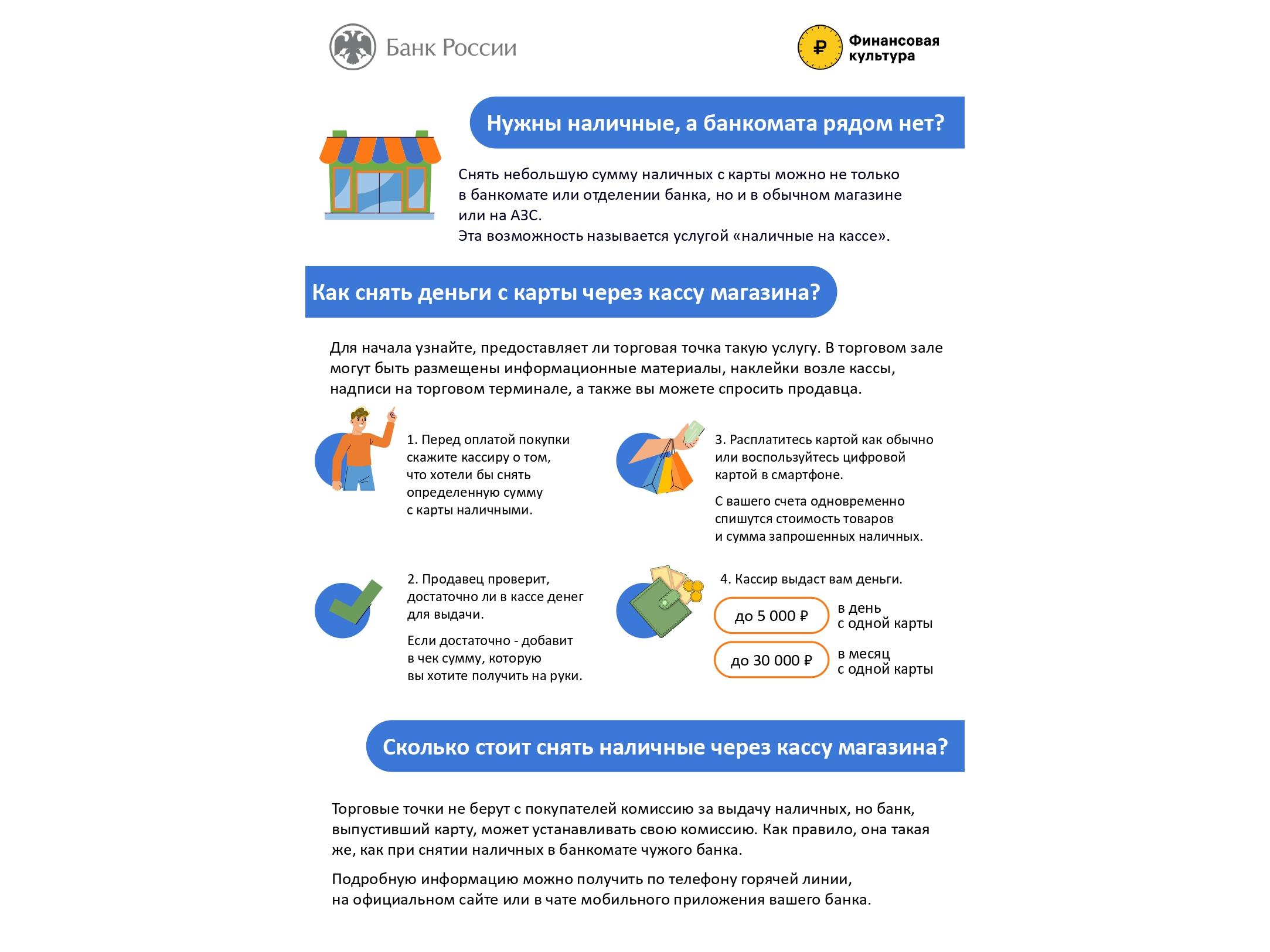 Сервис «наличные на кассе».
